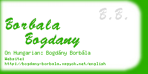 borbala bogdany business card
