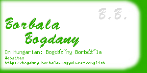 borbala bogdany business card